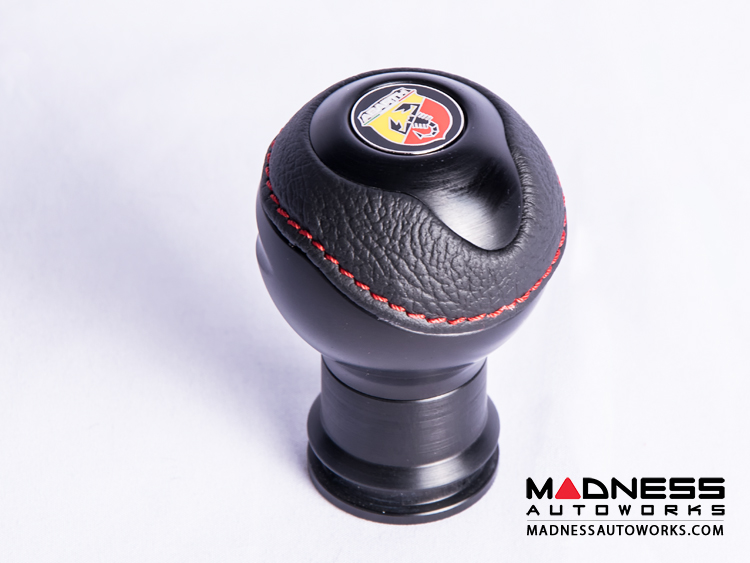 FIAT 500 Gear Shift Knob by BLACK Black Base/ Black Leather Top